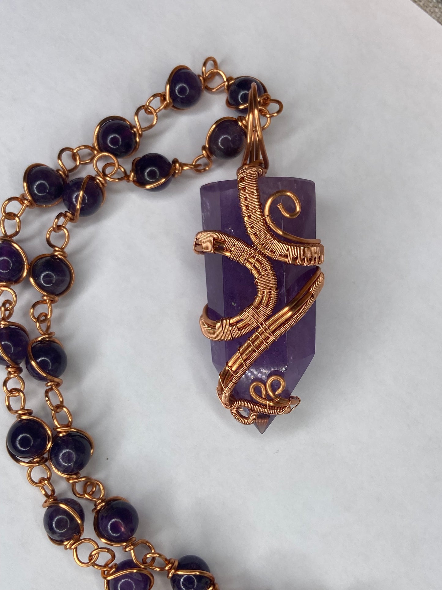 Luxury Amethyst Masterpiece Healing Copper Pendant