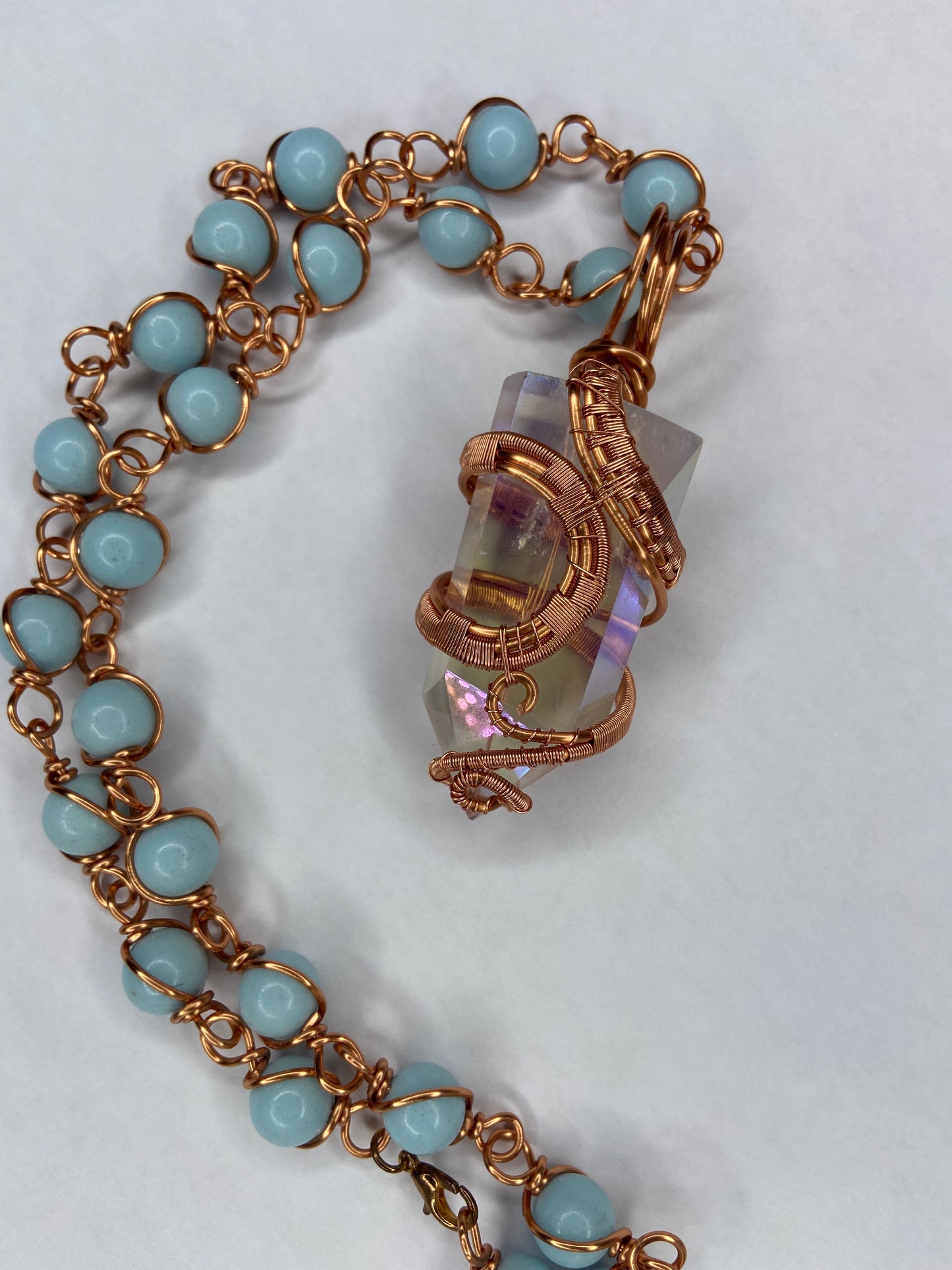 Luxury Clear Quartz Angelite Masterpiece Pendant