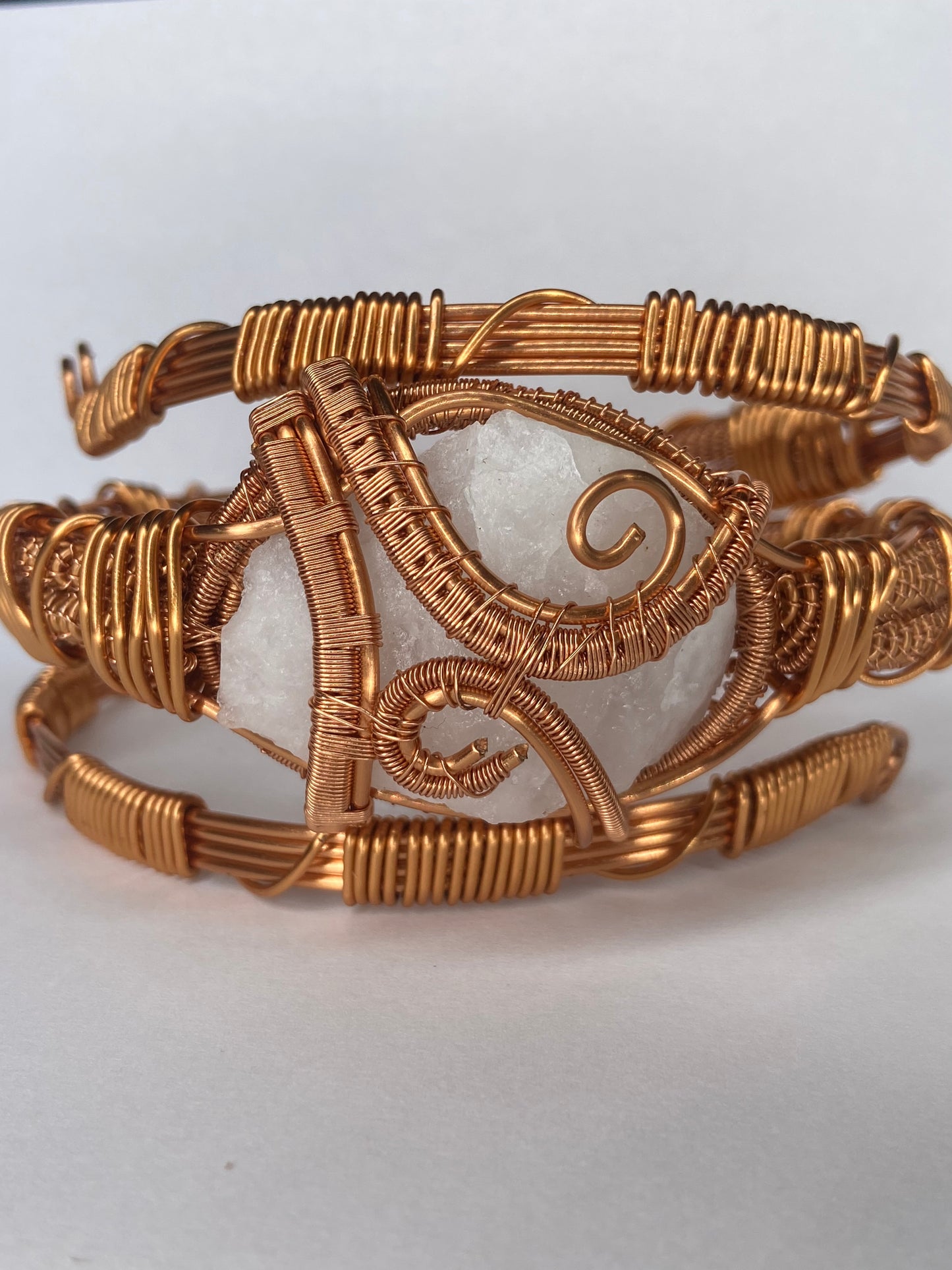 Clear Quartz Masterpiece Copper-Wrapped Bracelet — A Touch of Light & Intention