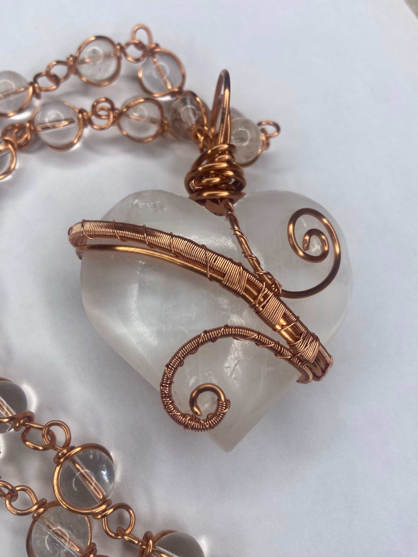 Luxury Selenite Heart healing Masterpiece Pendant