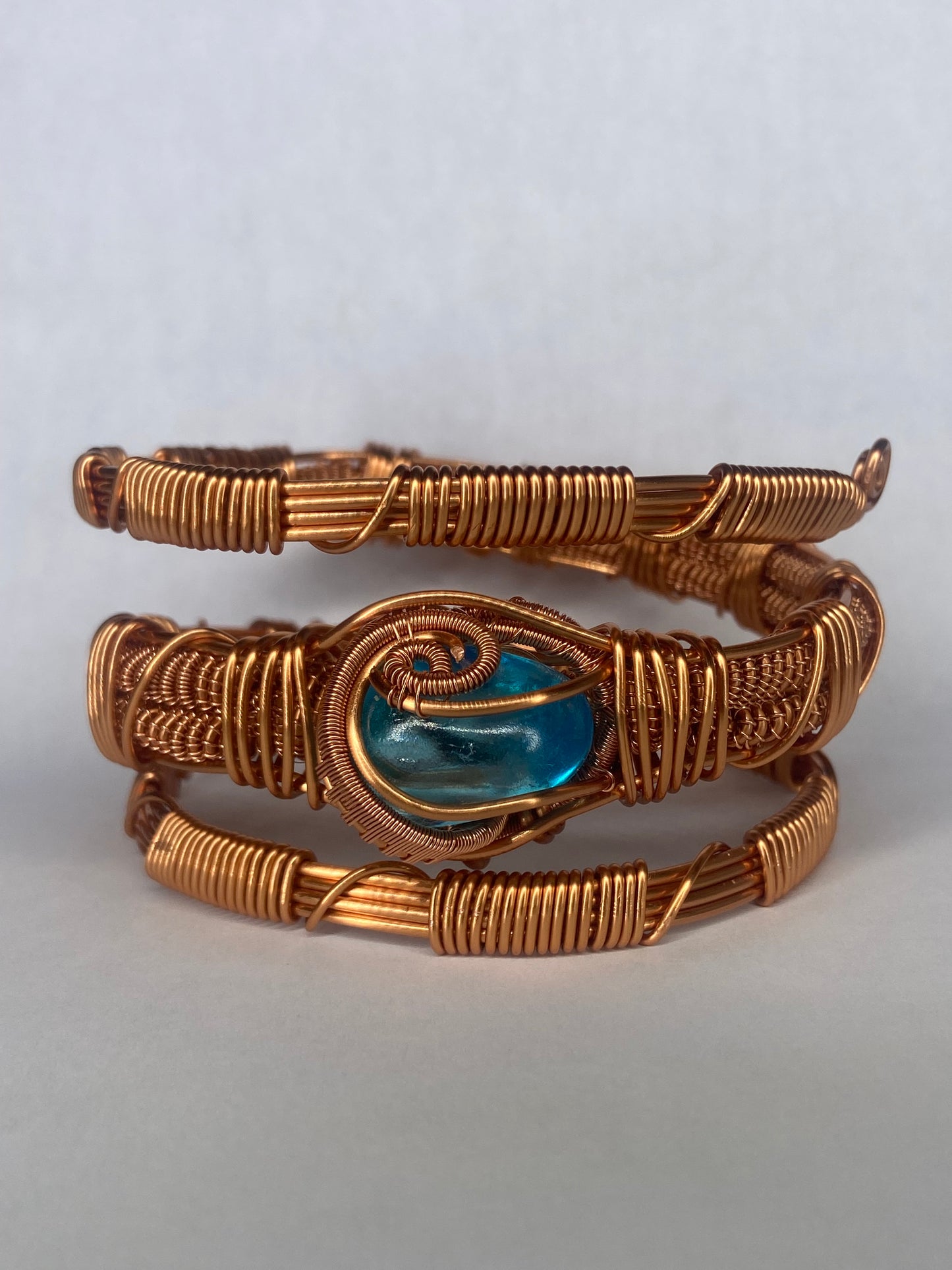 Luxury Blue Aqua Aura Quartz Masterpiece Bracelet