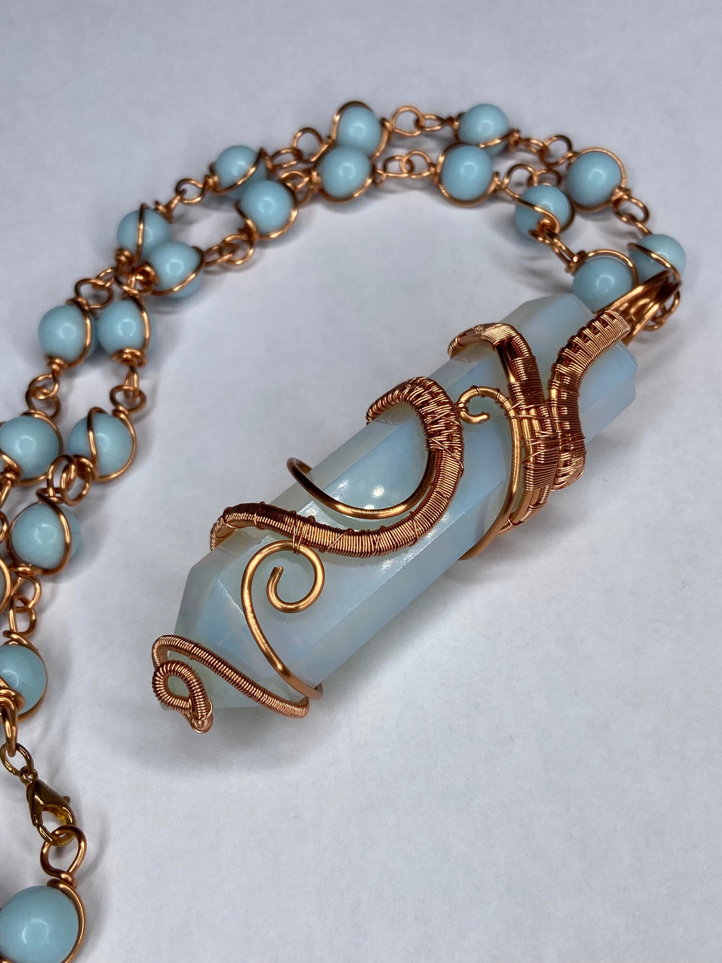 Luxury Opal +Angelite Masterpiece Healing Pendant
