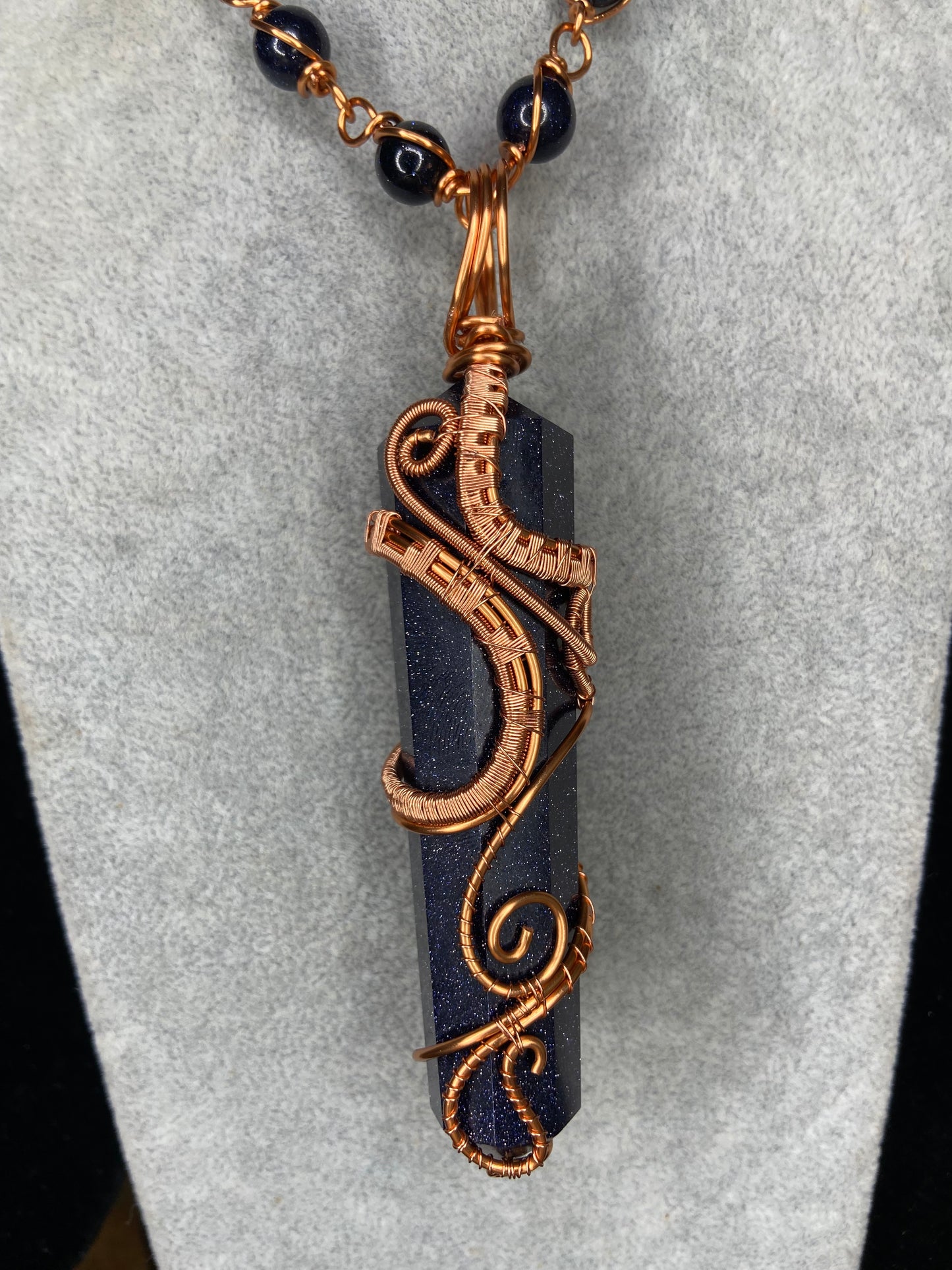 Luxury Blue Goldstone Masterpiece Pendant