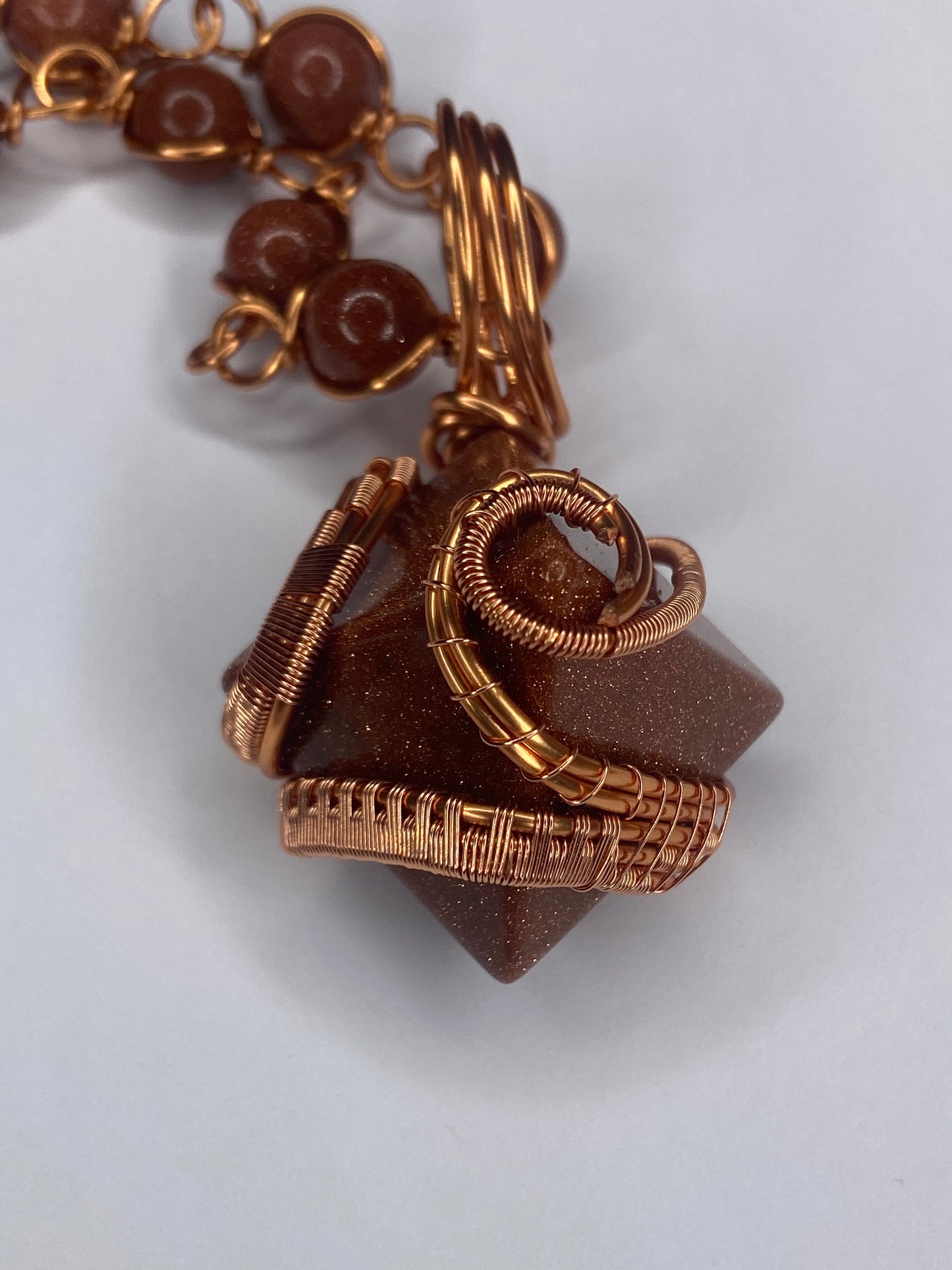 Luxury Red Goldstone Pyramid Masterpiece Pendant