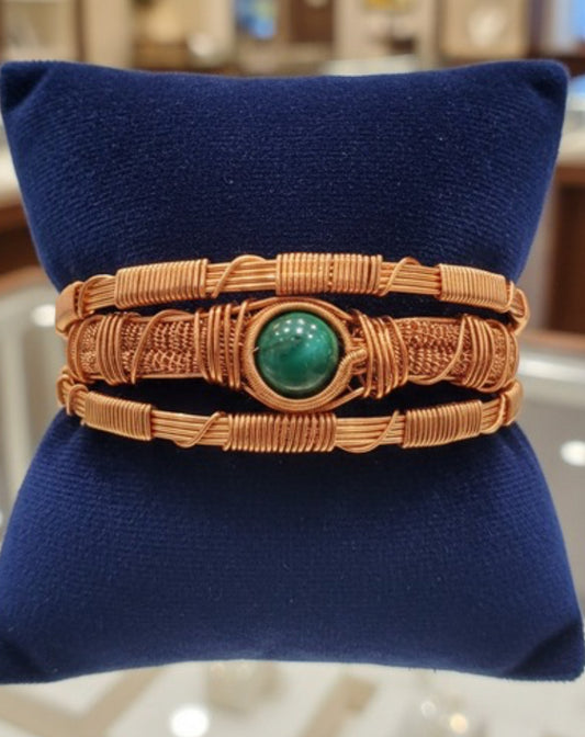 Luxury Green Malachite Healing Masterpiece Bracelet
