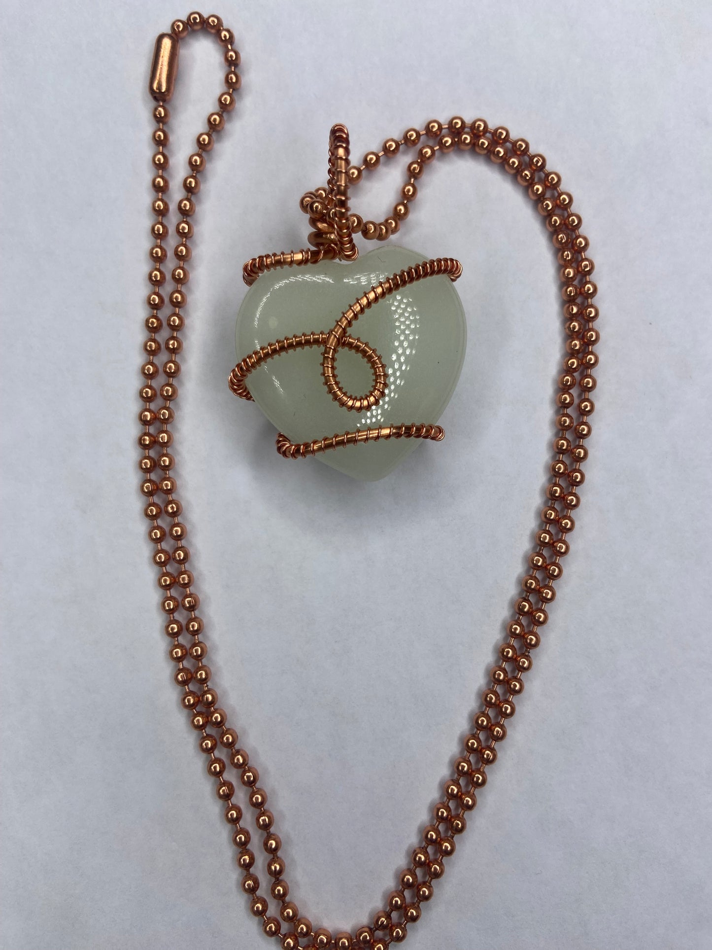Glowing Heart Kryptonite Healing Copper Pendant