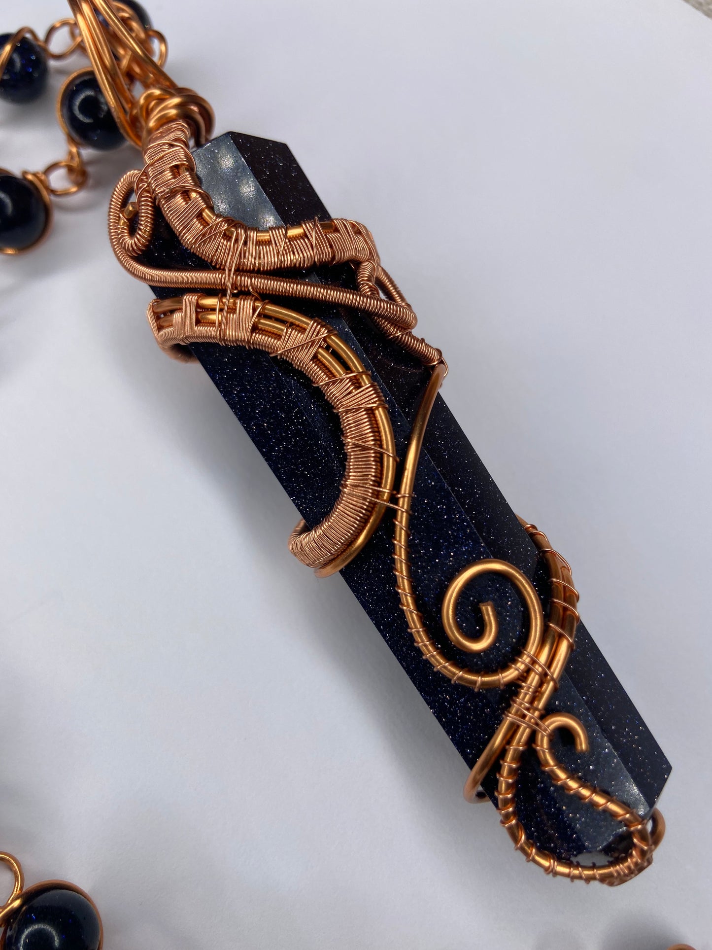 Luxury Blue Goldstone Masterpiece Pendant