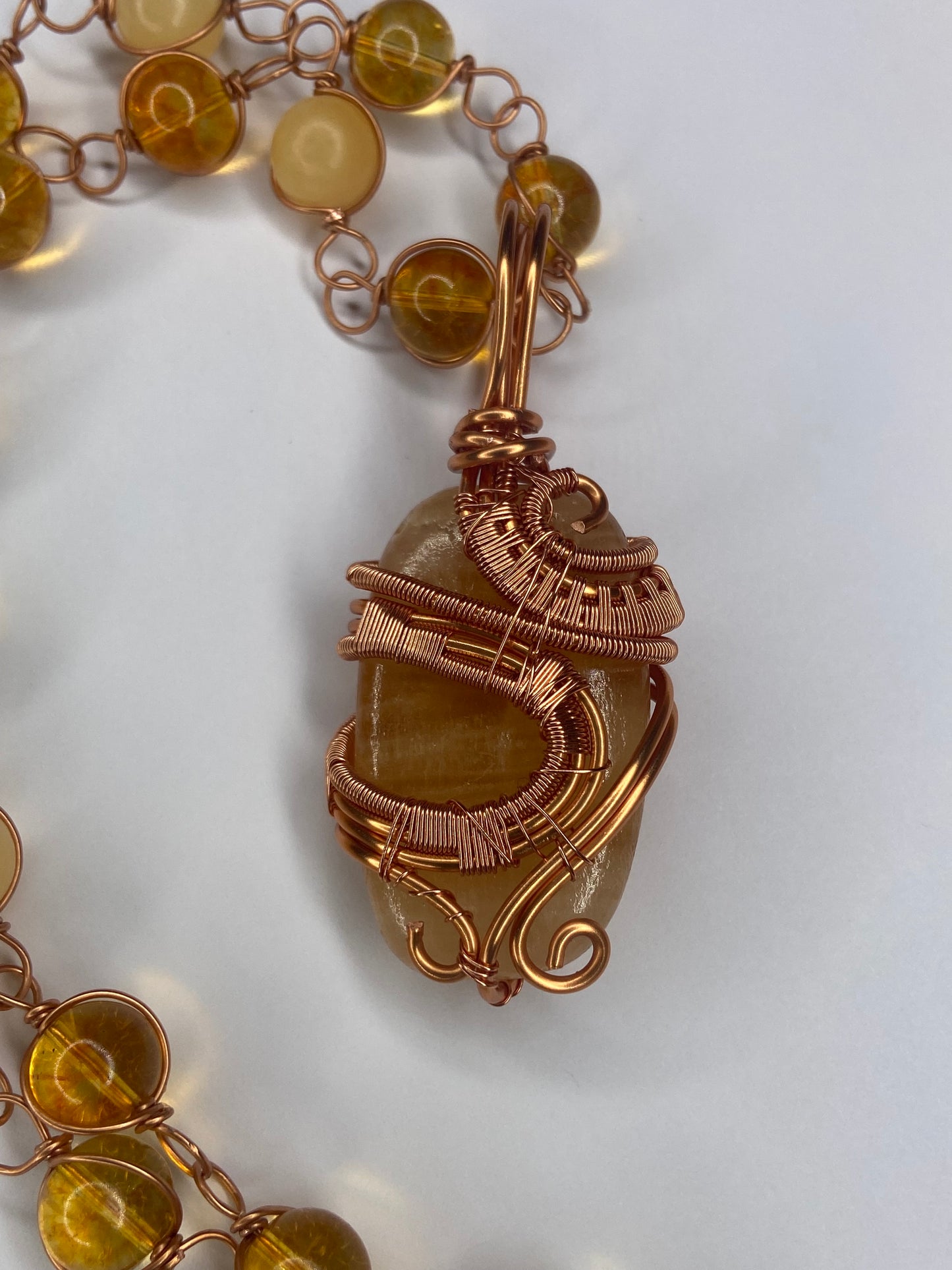 Luxury Honey Calcite+ Citrine Masterpiece Pendant