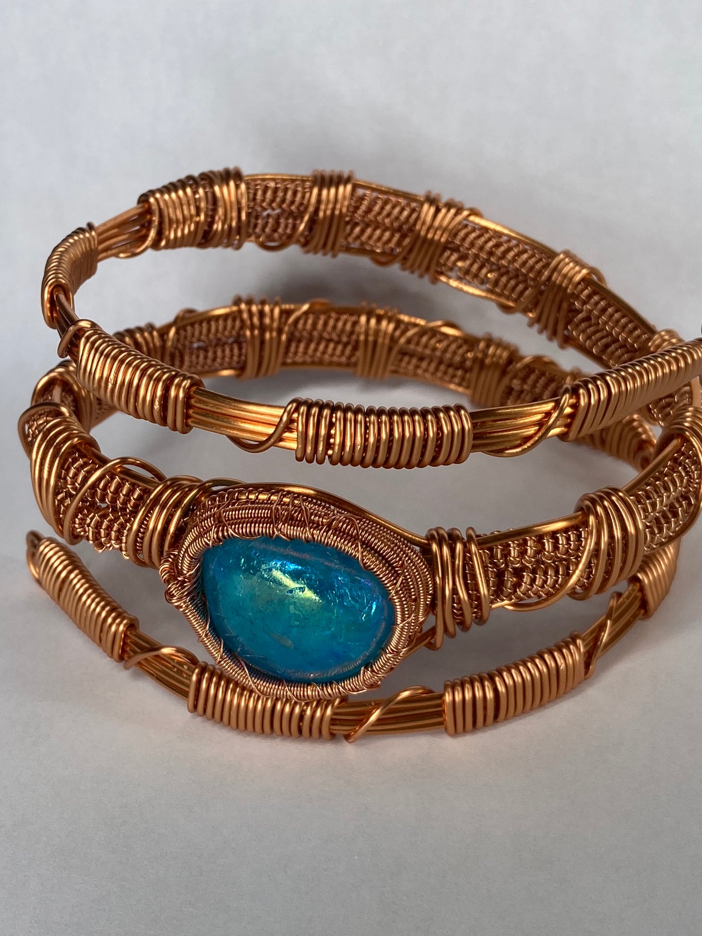 Luxury Blue Aqua Aura Quartz Masterpiece Bracelet