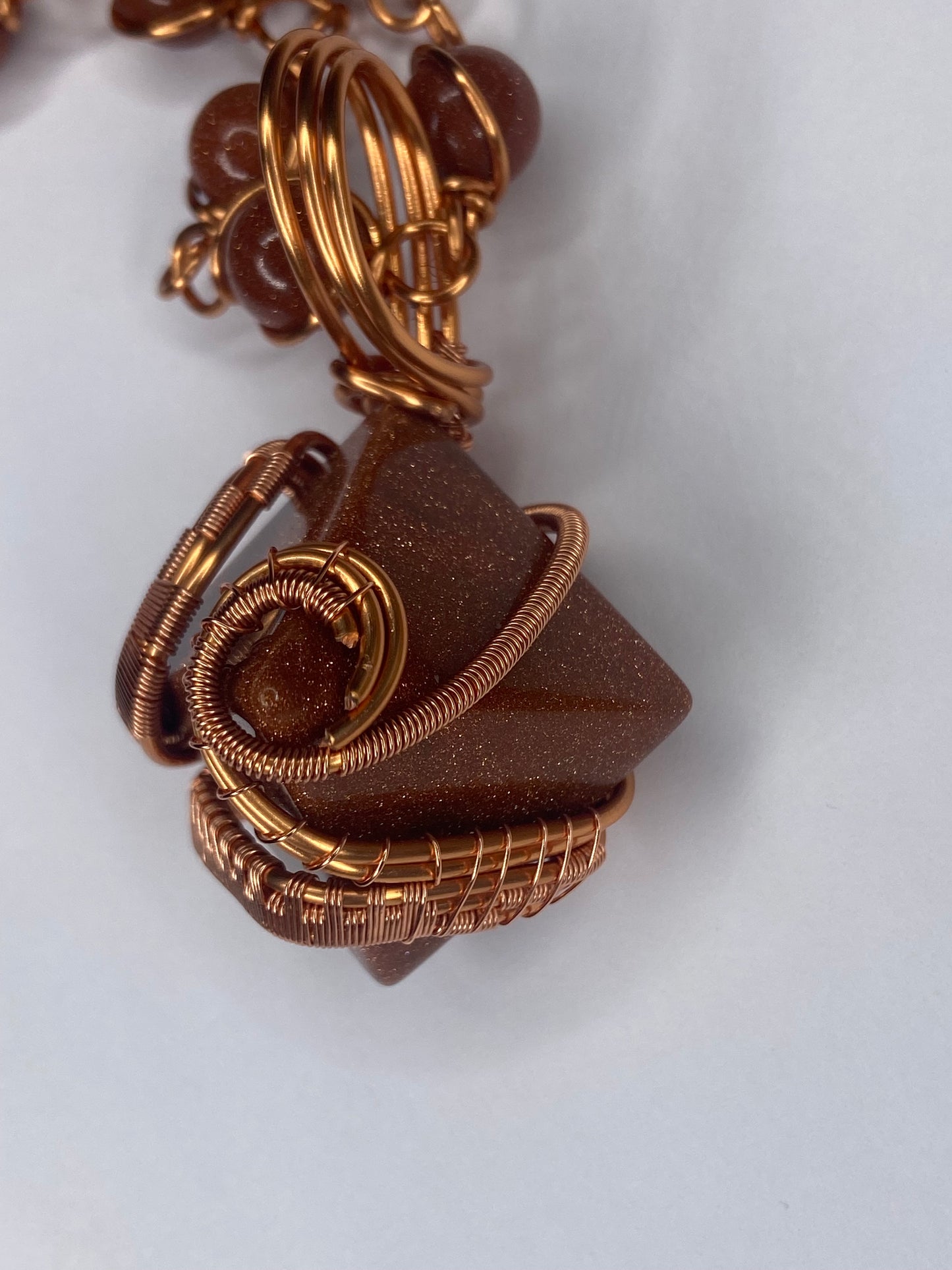 Luxury Red Goldstone Pyramid Masterpiece Pendant