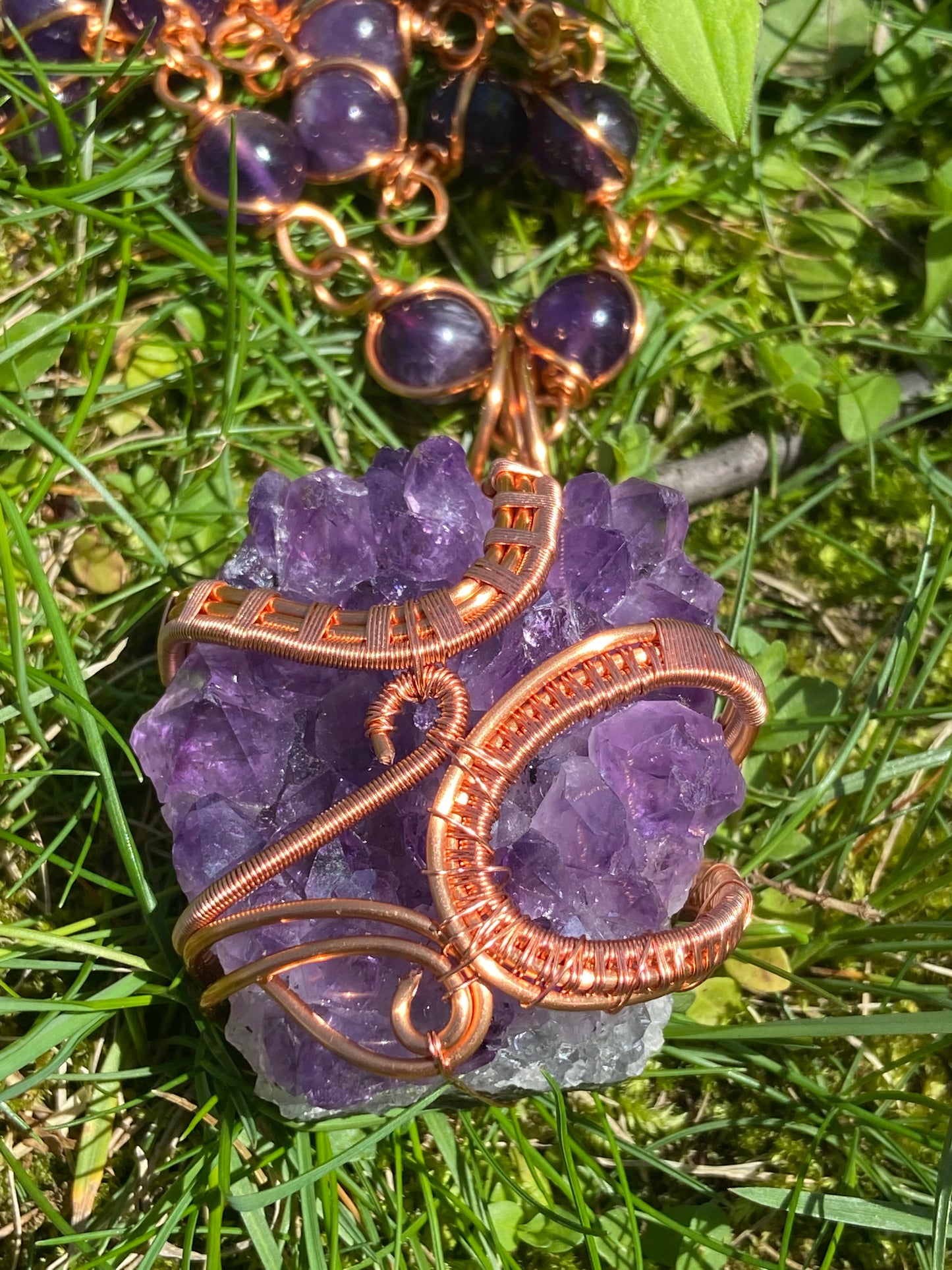 Luxury Purple Amethyst Reiki Infused Masterpiece Pendant