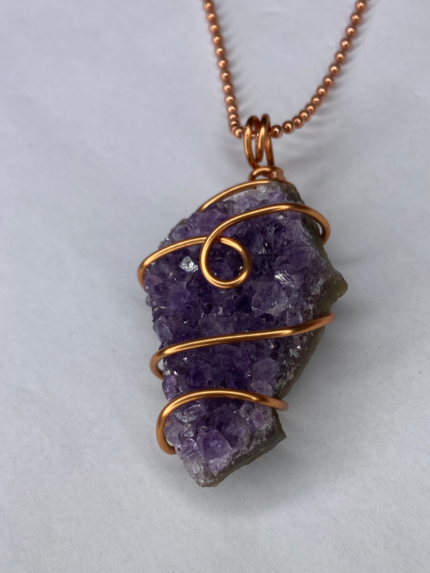 Amethyst Copper Healing Pendant