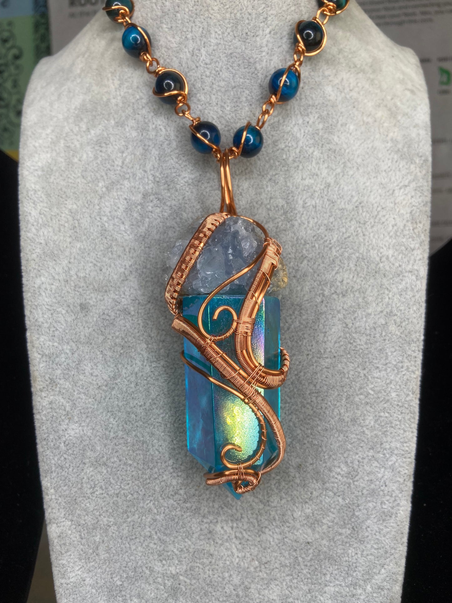 Ultra Premium Aqua Aura Quartz Masterpiece Pendant