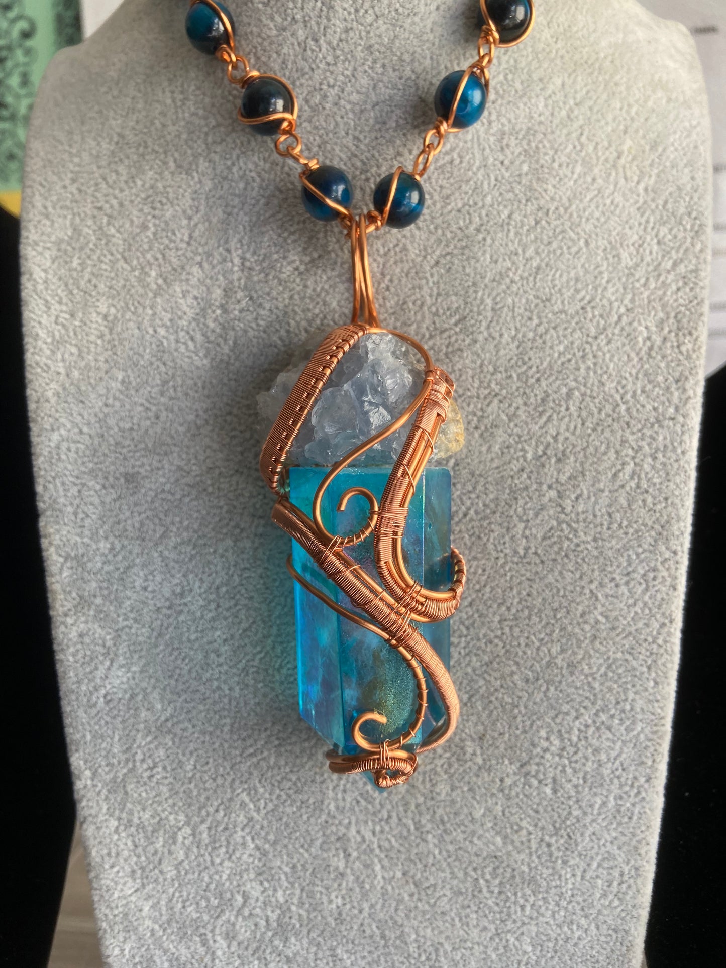 Ultra Premium Aqua Aura Quartz Masterpiece Pendant