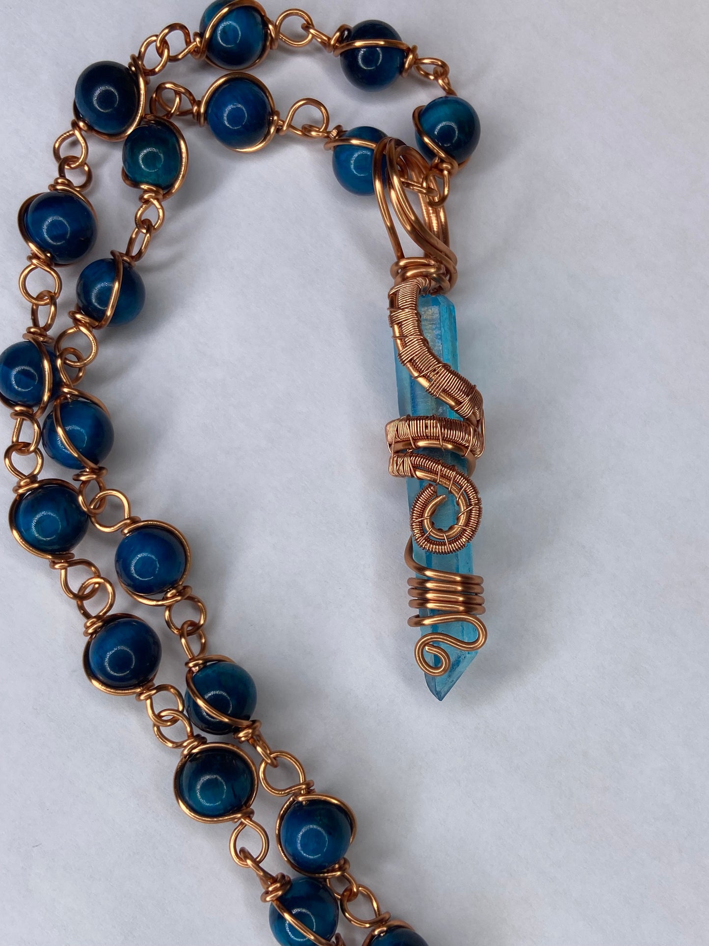 Blue Aqua Aura Quartz Masterpiece Pendant