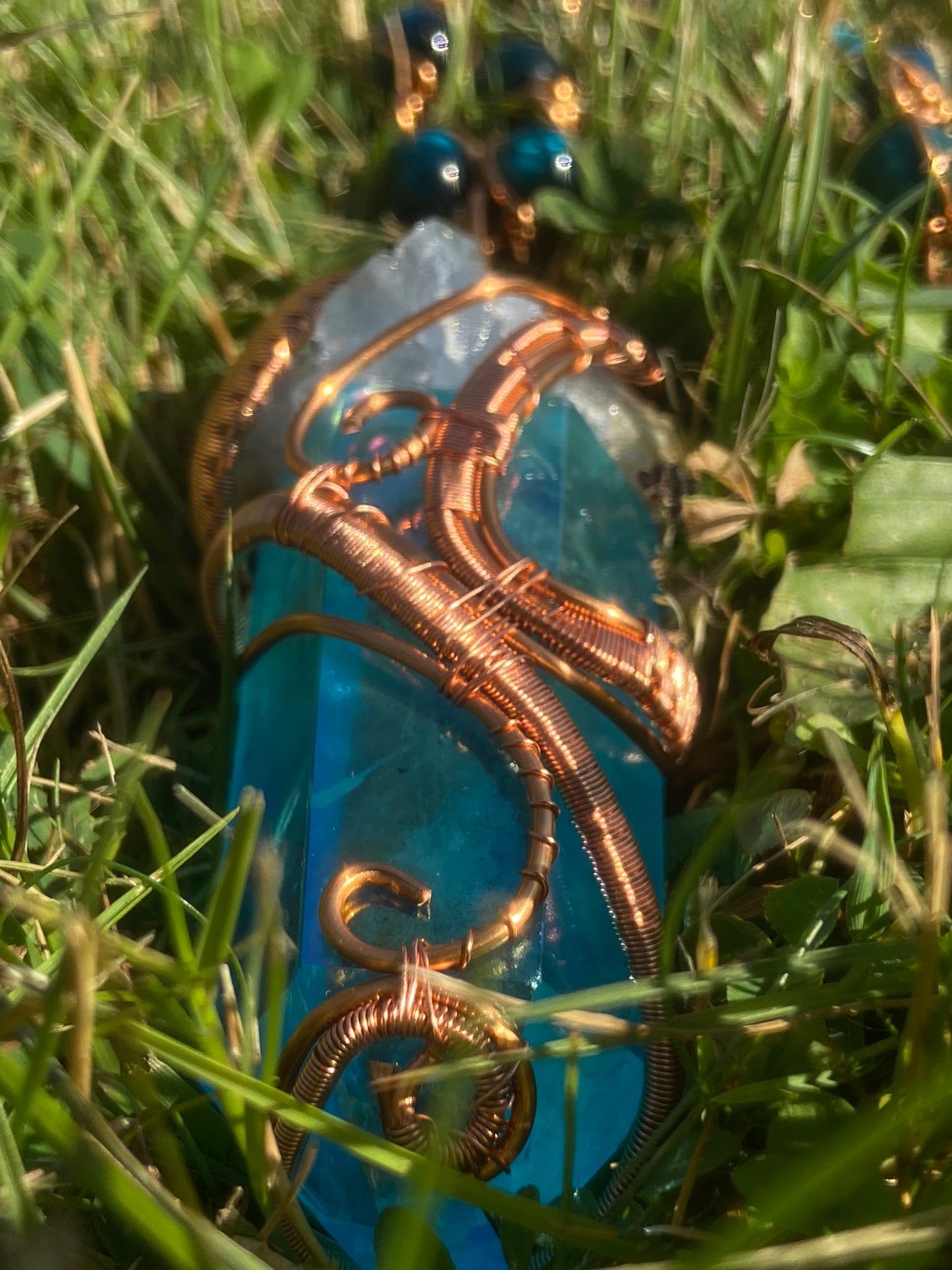 Ultra Premium Aqua Aura Quartz Masterpiece Pendant