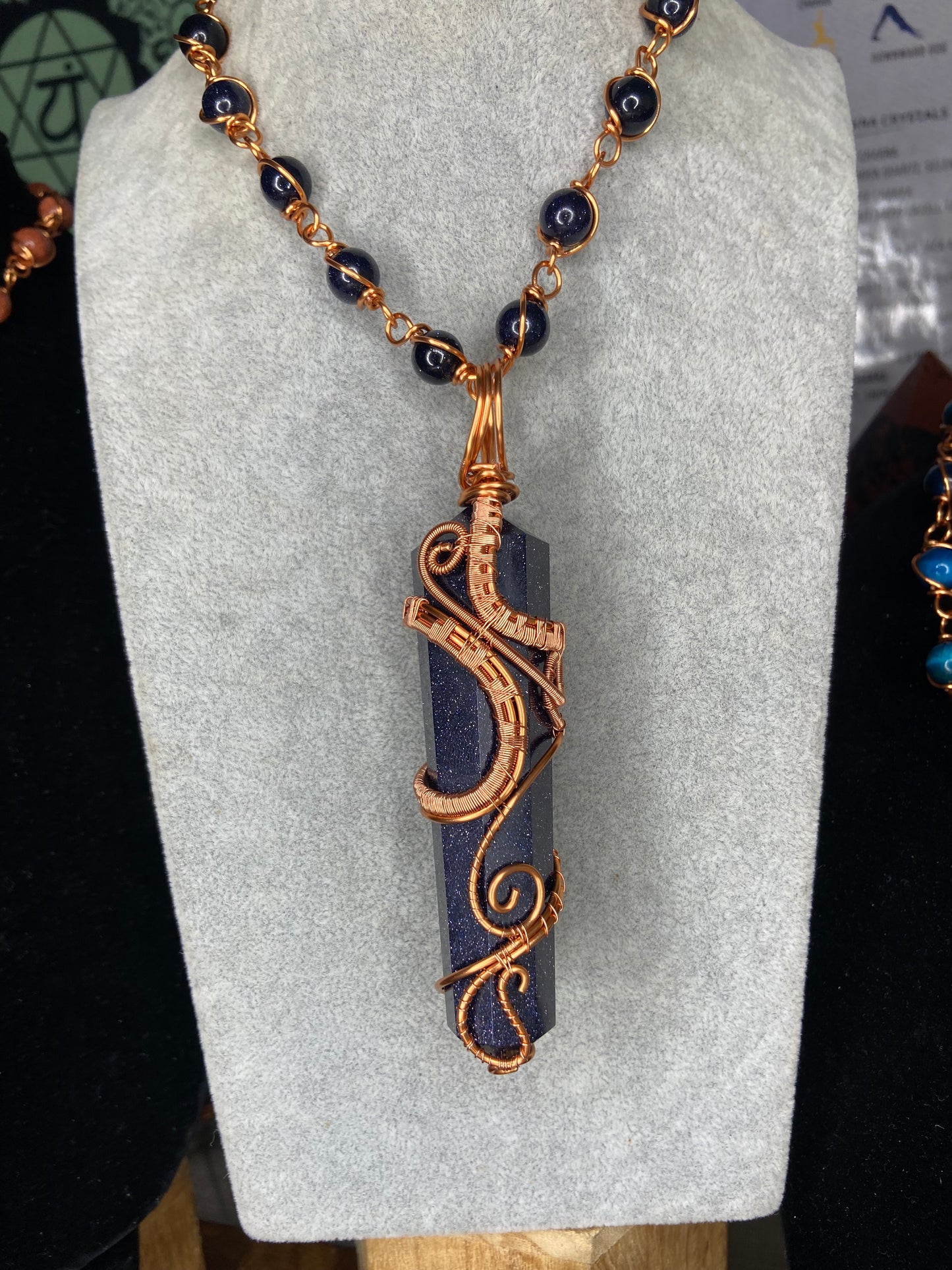 Luxury Blue Goldstone Masterpiece Pendant