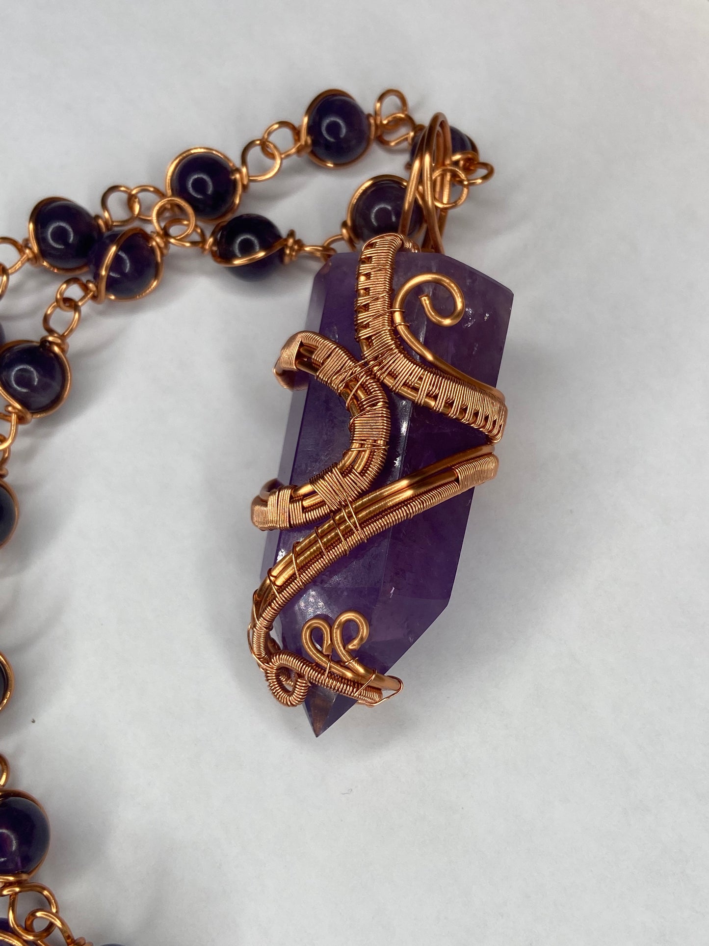 Luxury Amethyst Masterpiece Healing Copper Pendant