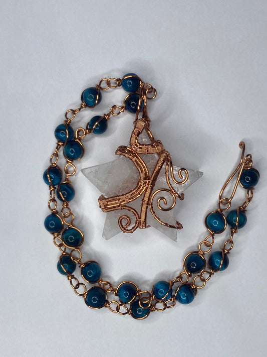 Luxury Selenite Star w/ Blue Tigers Eye Masterpiece Necklace