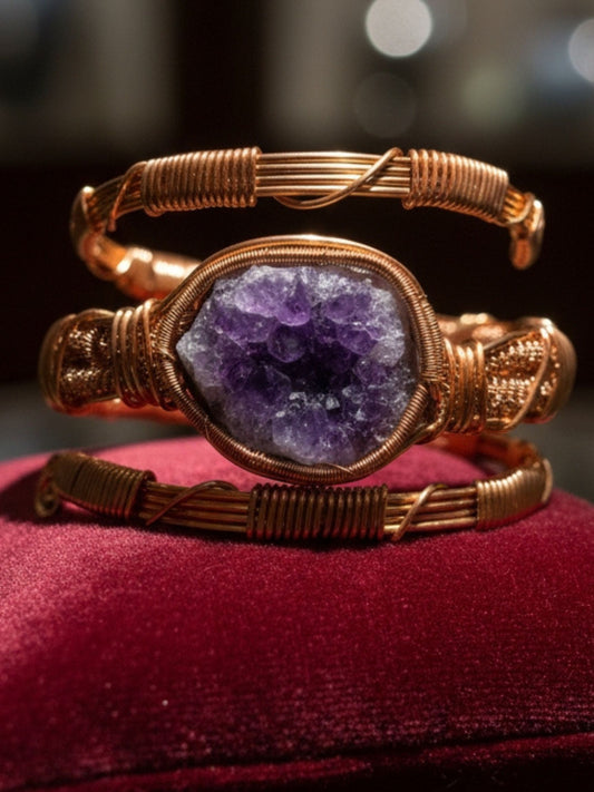 💜 Luxury Amethyst Masterpiece Healing Bracelet & Necklace Set