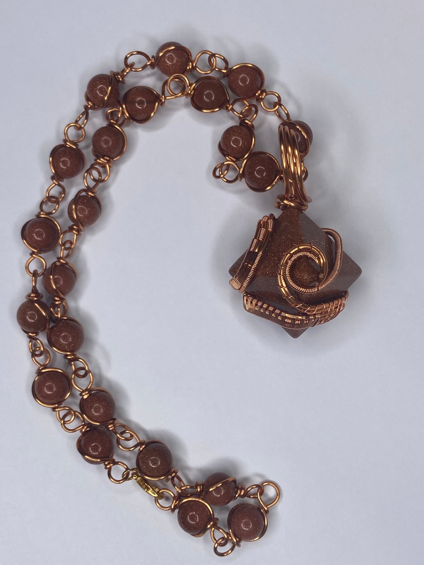 Luxury Red Goldstone Pyramid Masterpiece Pendant