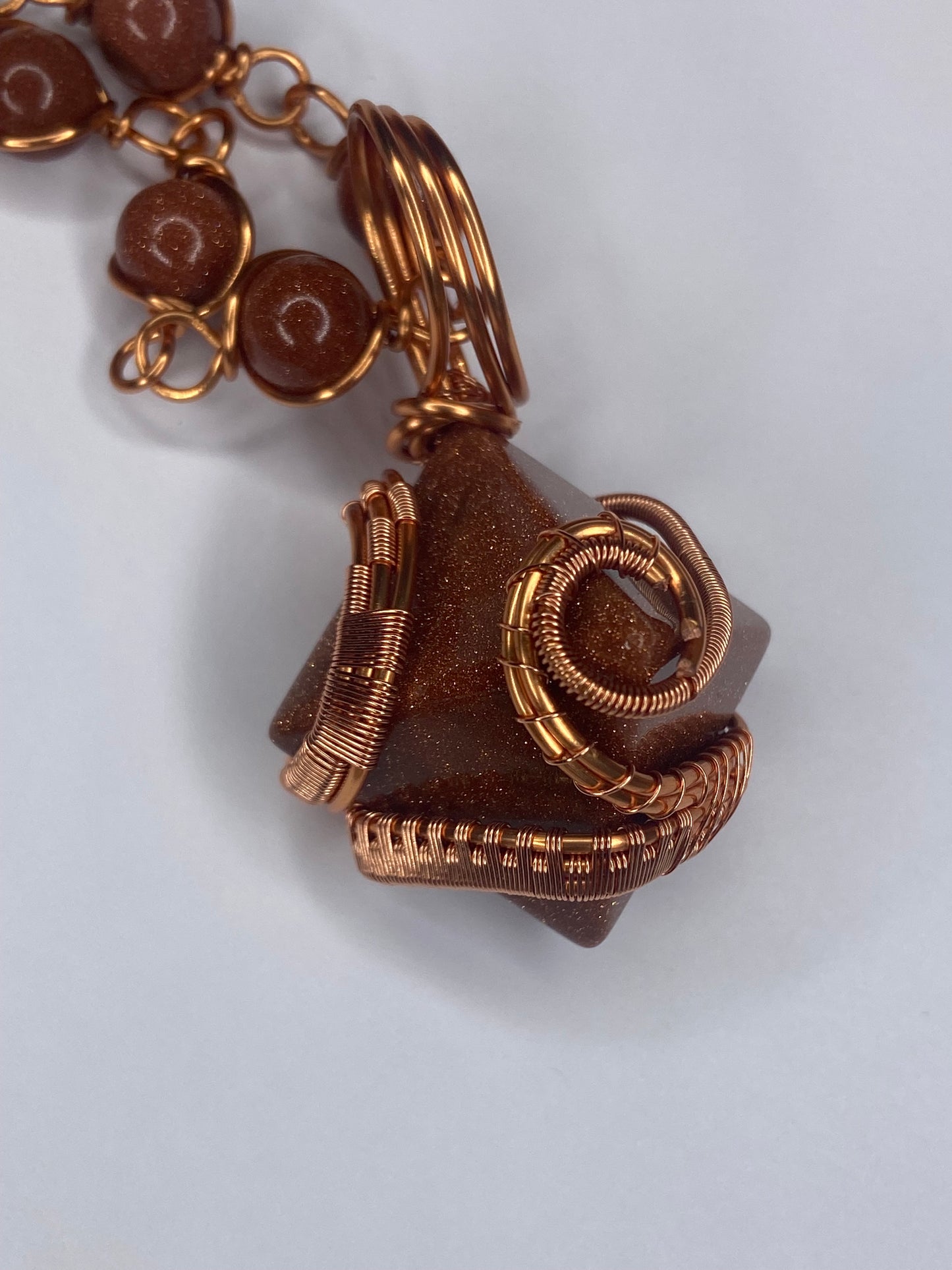 Luxury Red Goldstone Pyramid Masterpiece Pendant