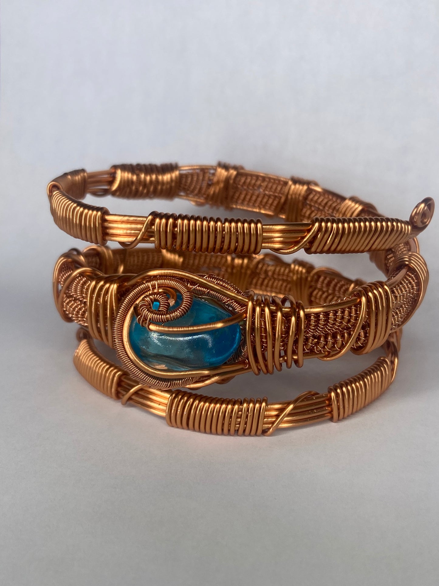 Luxury Blue Aqua Aura Quartz Masterpiece Bracelet
