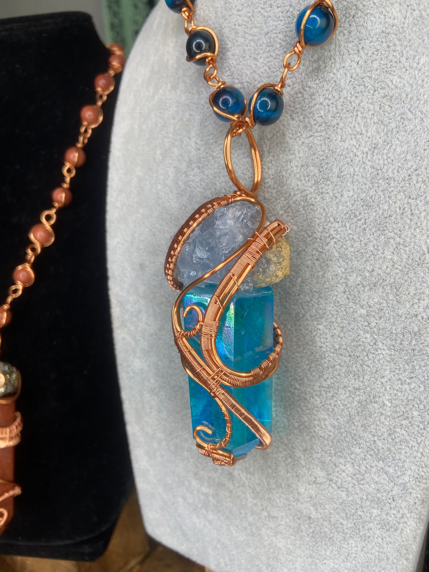 Ultra Premium Aqua Aura Quartz Masterpiece Pendant