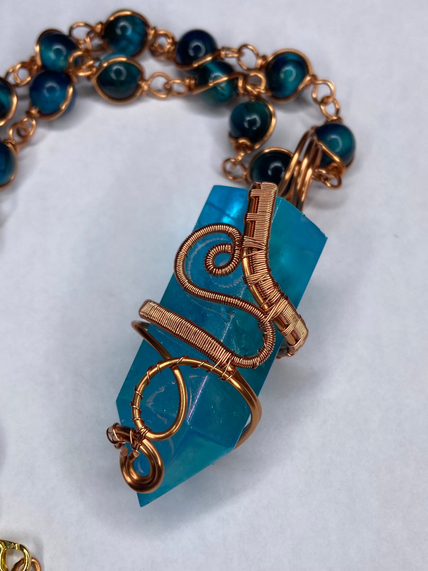 Luxury Blue Aqua Aura Quartz Masterpiece Pendant