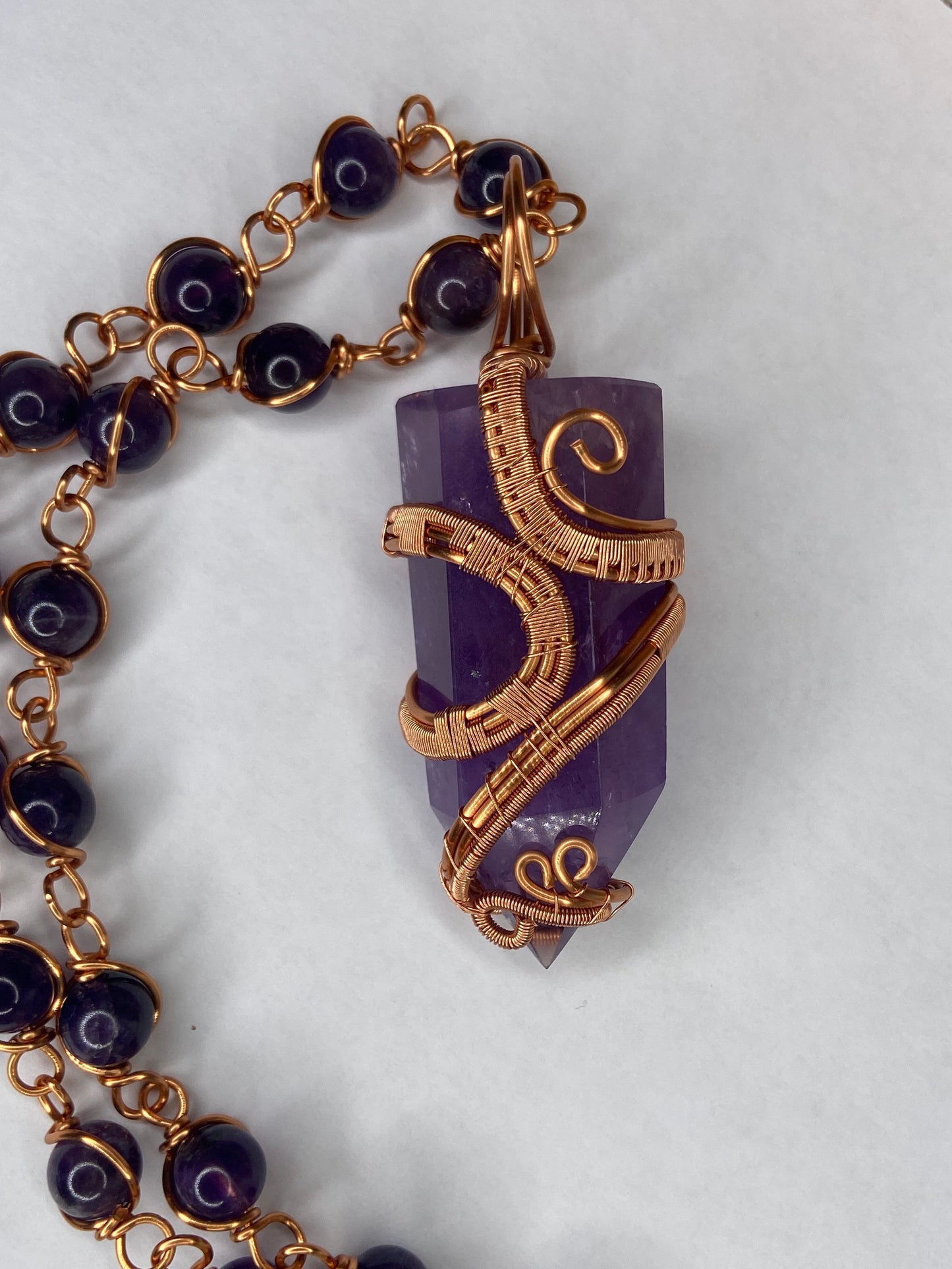 Luxury Amethyst Masterpiece Healing Copper Pendant