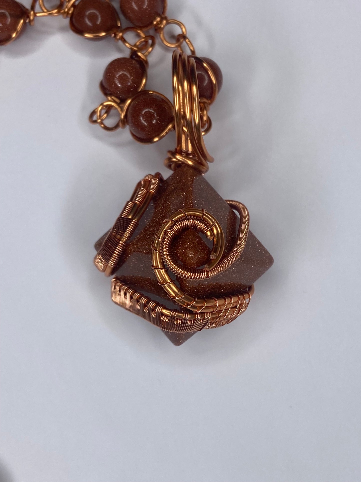 Luxury Red Goldstone Pyramid Masterpiece Pendant
