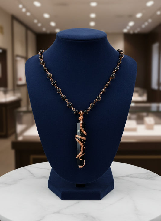 Luxury Golden Obsidian Healing Masterpiece Pendant