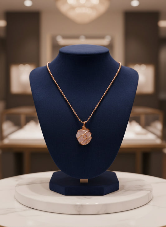 Rose Quartz Reiki Healing Infused Pendant