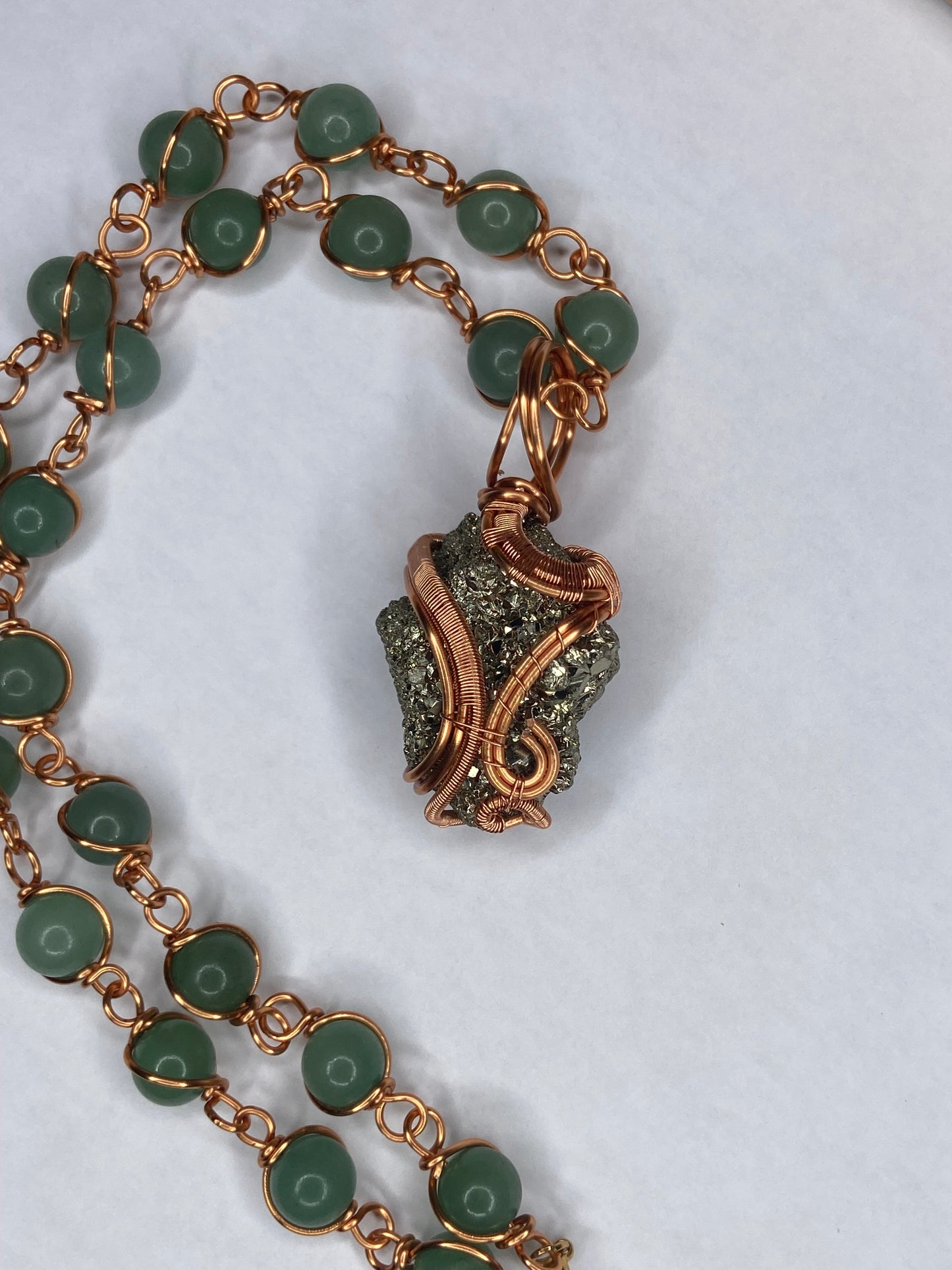 Luxury Pyrite Green Aventurine Healing Masterpiece Pendant