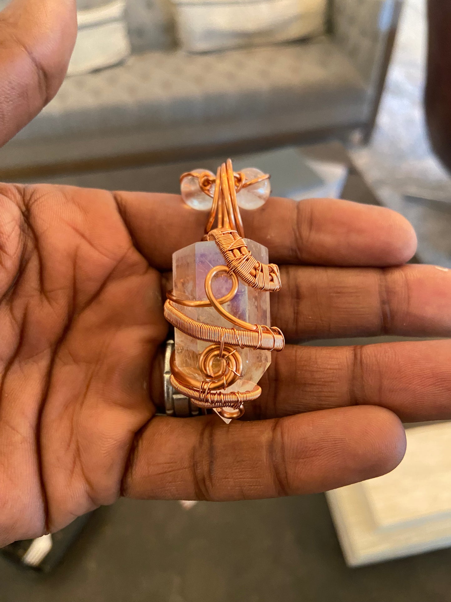 Clear Aqua Quartz Masterpiece Necklace and Quartz Bracelet Set