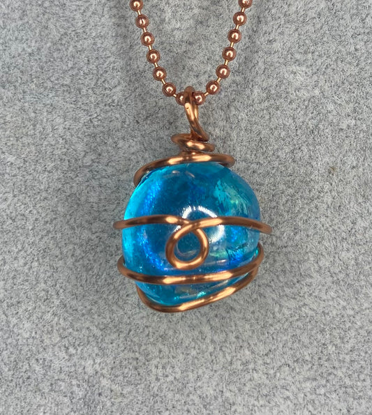 Aqua Aura Quartz Healing Necklace