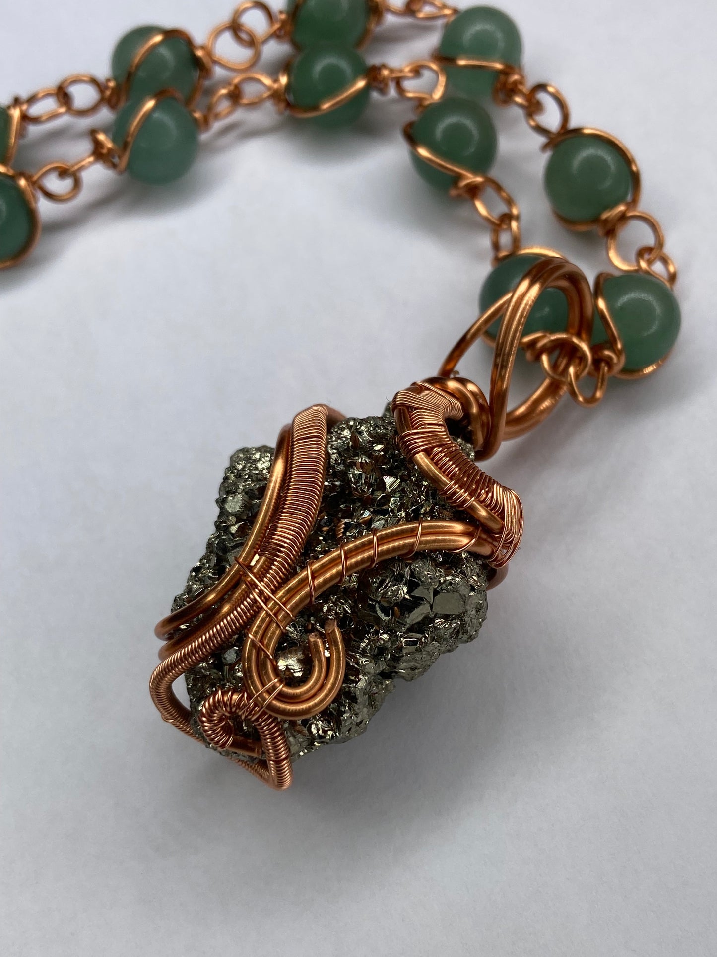 Luxury Pyrite Green Aventurine Healing Masterpiece Pendant