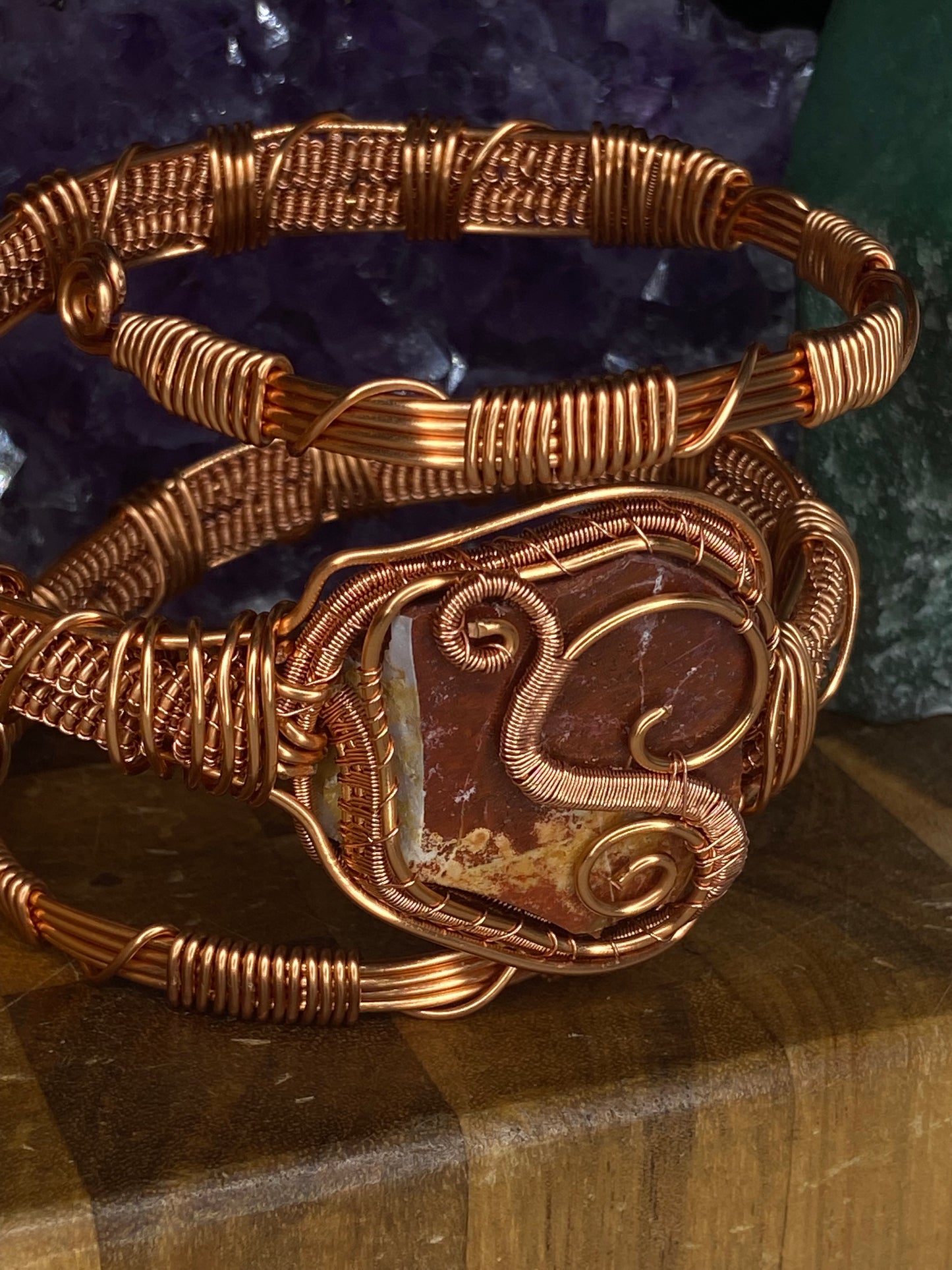 Red Jasper Reiki Infused Masterpiece Copper Bracelet