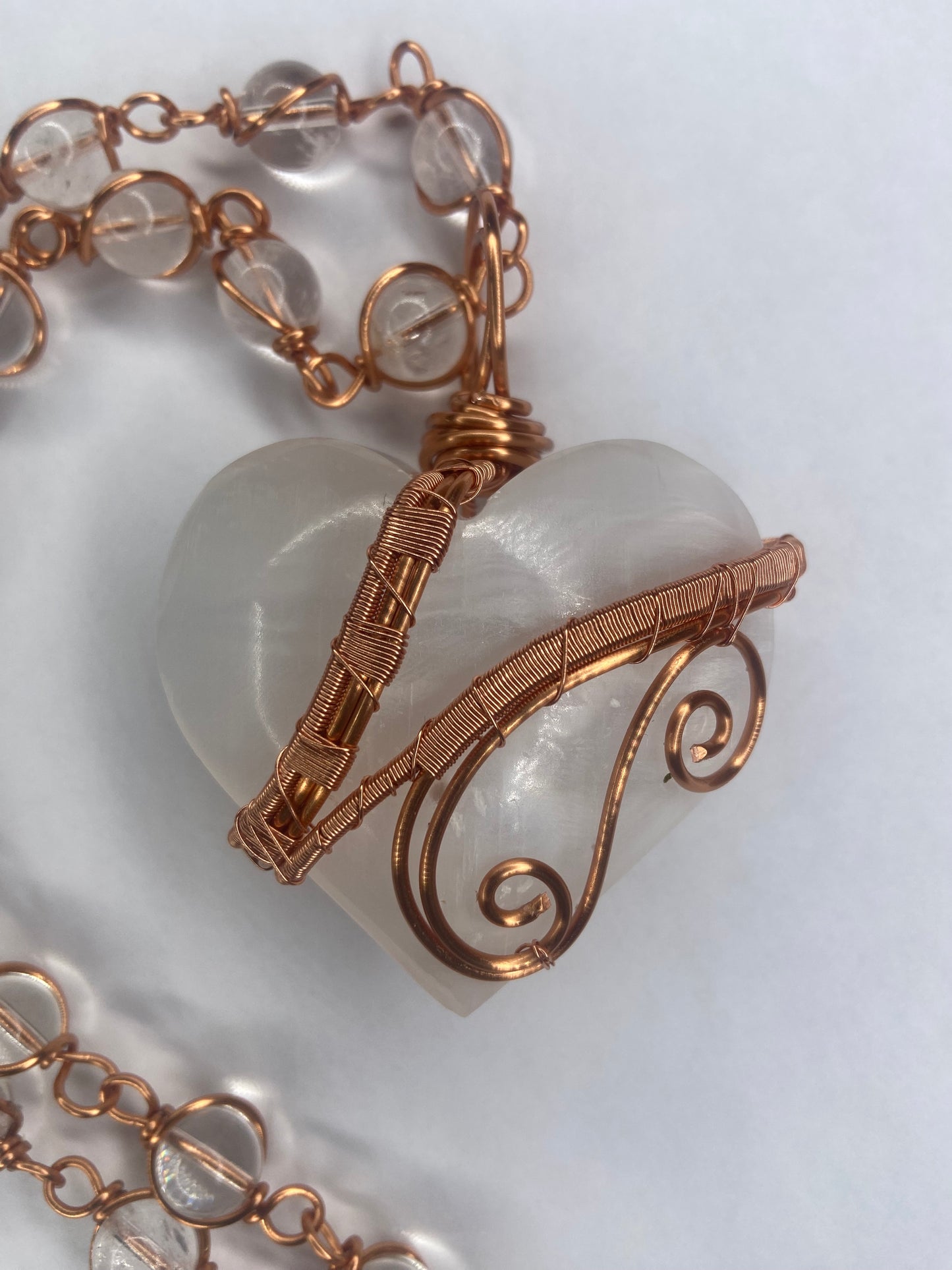 Luxury Selenite Heart healing Masterpiece Pendant