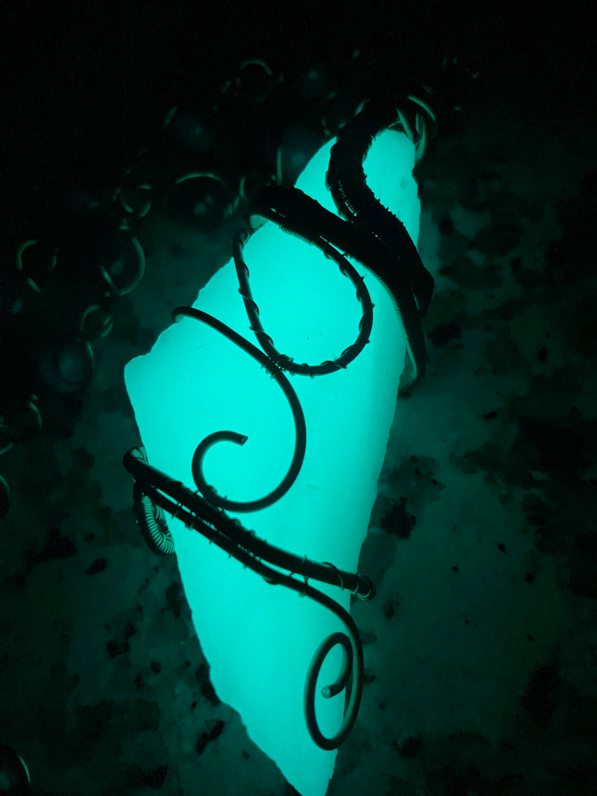 Luxury Glow Kryptonite/Blue Aqua Aura Quartz Masterpiece Pendant