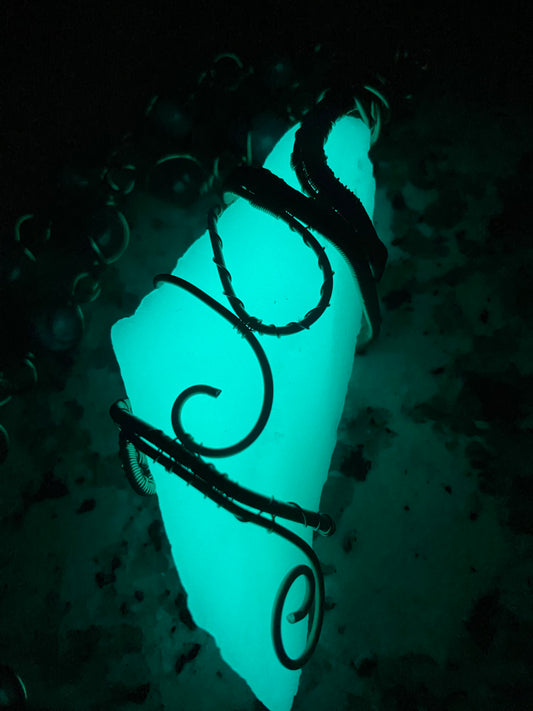 Luxury Glow Kryptonite/Blue Aqua Aura Quartz Masterpiece Pendant