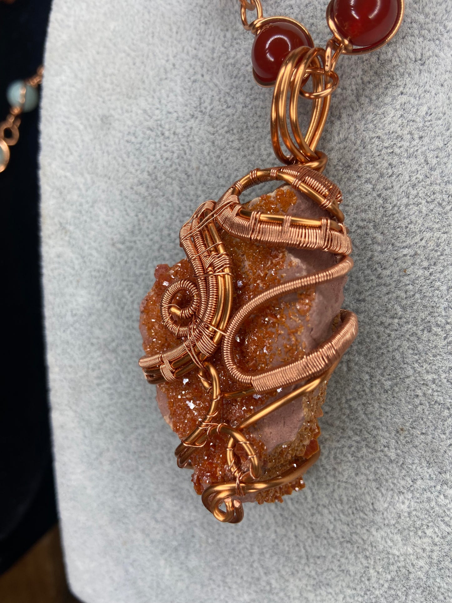 Vanadinite + Carnelian Reiki Infused Masterpiece Pendant