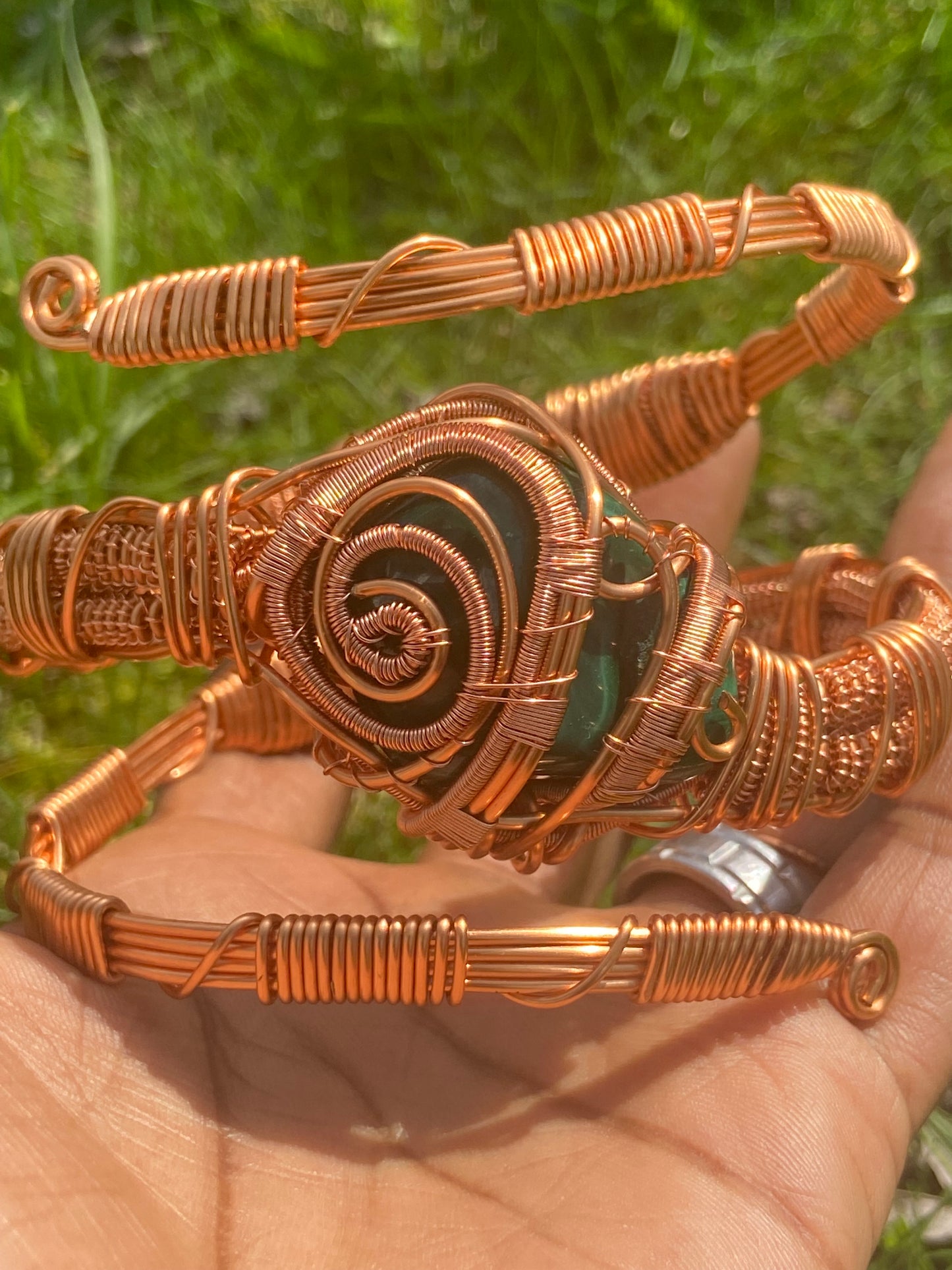 Green Malachite Reiki Infused Healing Masterpiece Bracelet