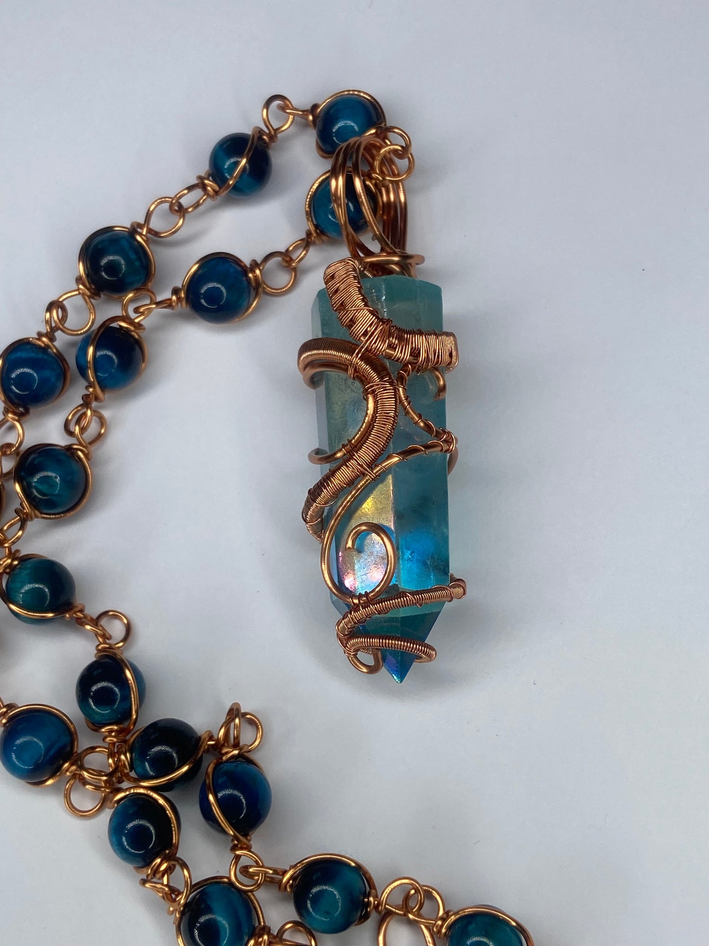 Luxury Blue Aqua Aura Quartz Masterpiece Healing Pendant