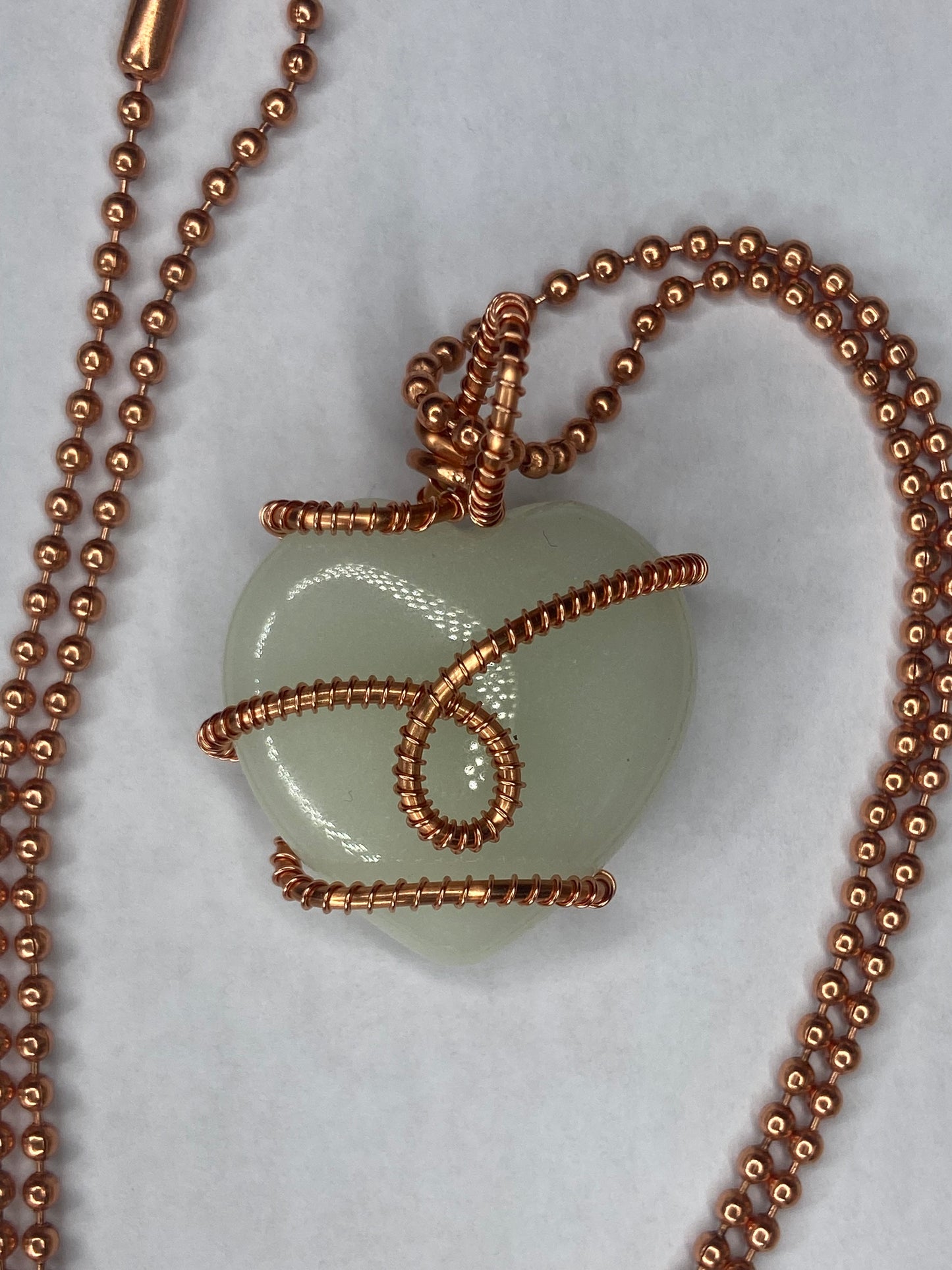 Glowing Heart Kryptonite Healing Copper Pendant