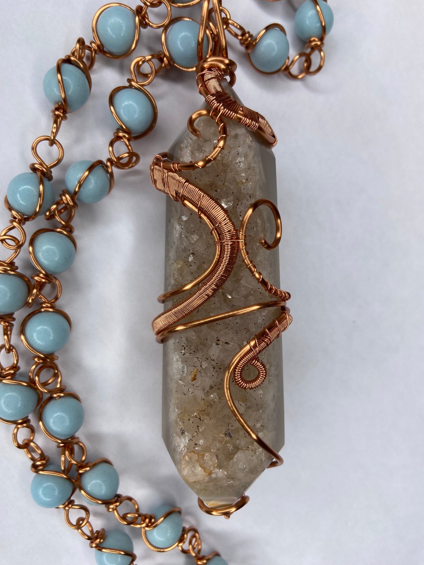 Luxury Agate/ Angelite masterpiece Pendant