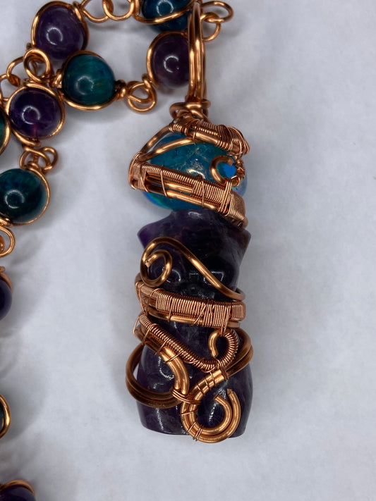 Luxury Aura Quartz/Amethyst Goddess Masterpiece Pendant