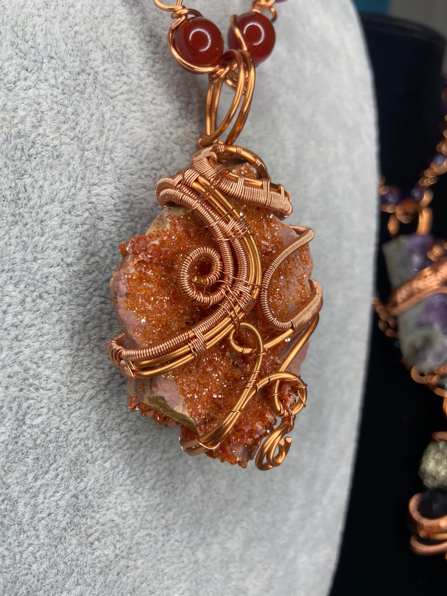 Vanadinite + Carnelian Reiki Infused Masterpiece Pendant