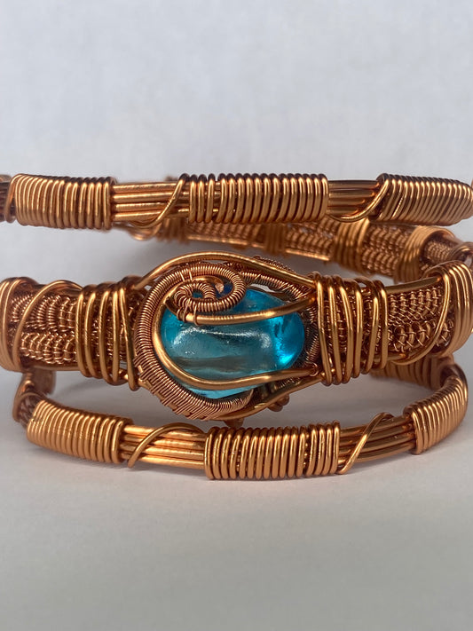 Luxury Blue Aqua Aura Quartz Masterpiece Bracelet