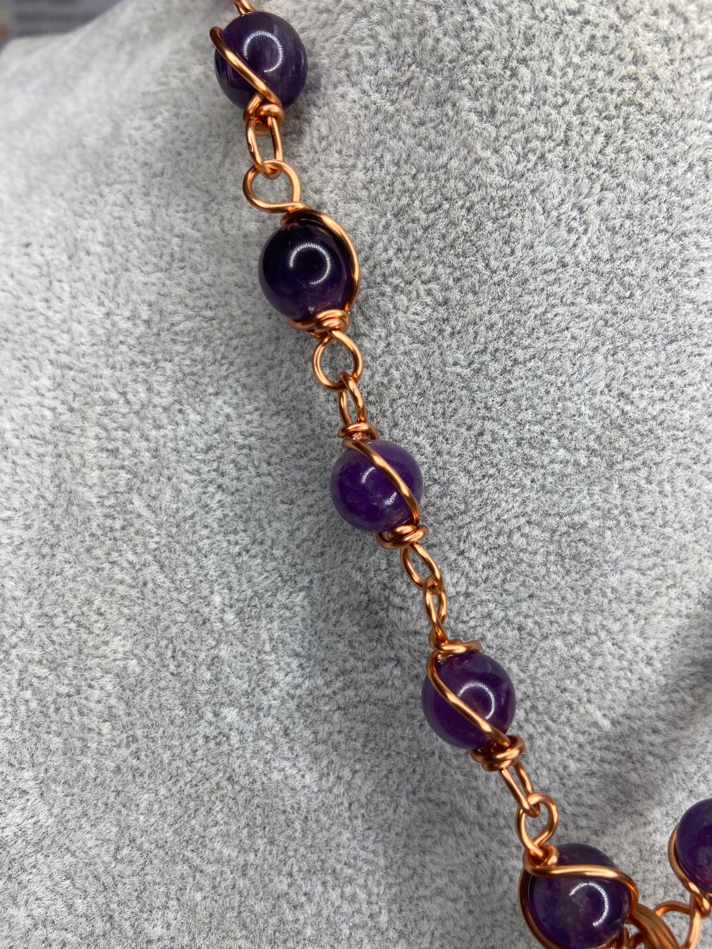 Amethyst Reiki Infused Copper Wrapped Masterpiece Pendant